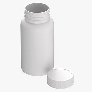 3D model plastic bottle pharma 120ml