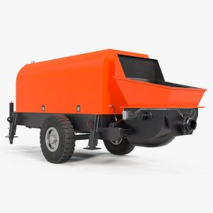 3D model Portable Concrete Pump on Wheeled Chassis