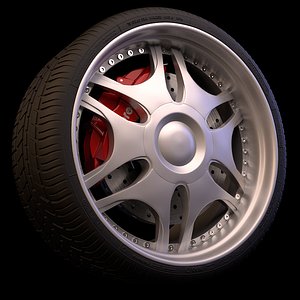 3d wheel brakes tyre