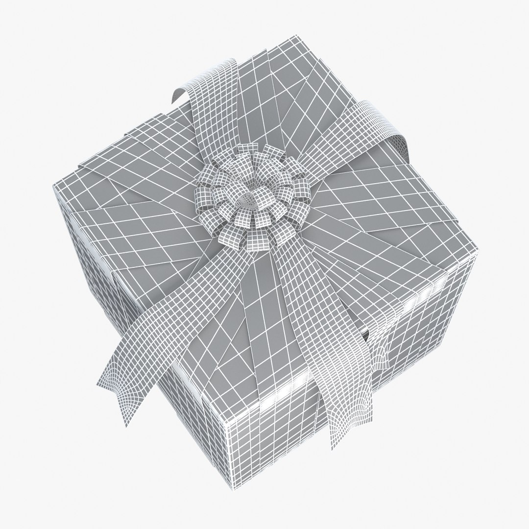 christmas gift present box 3d dxf