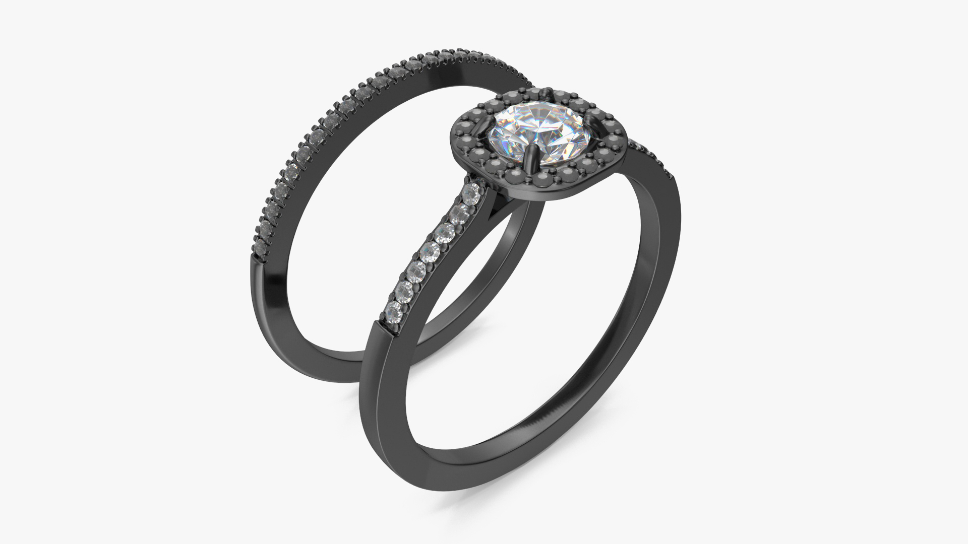 Engagement Rings Black Color 3D model TurboSquid 2169484