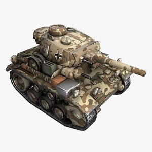 Cartoon Tank Panzer III Camoflage