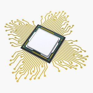 CPU Processor with Circuit Board Elements M1