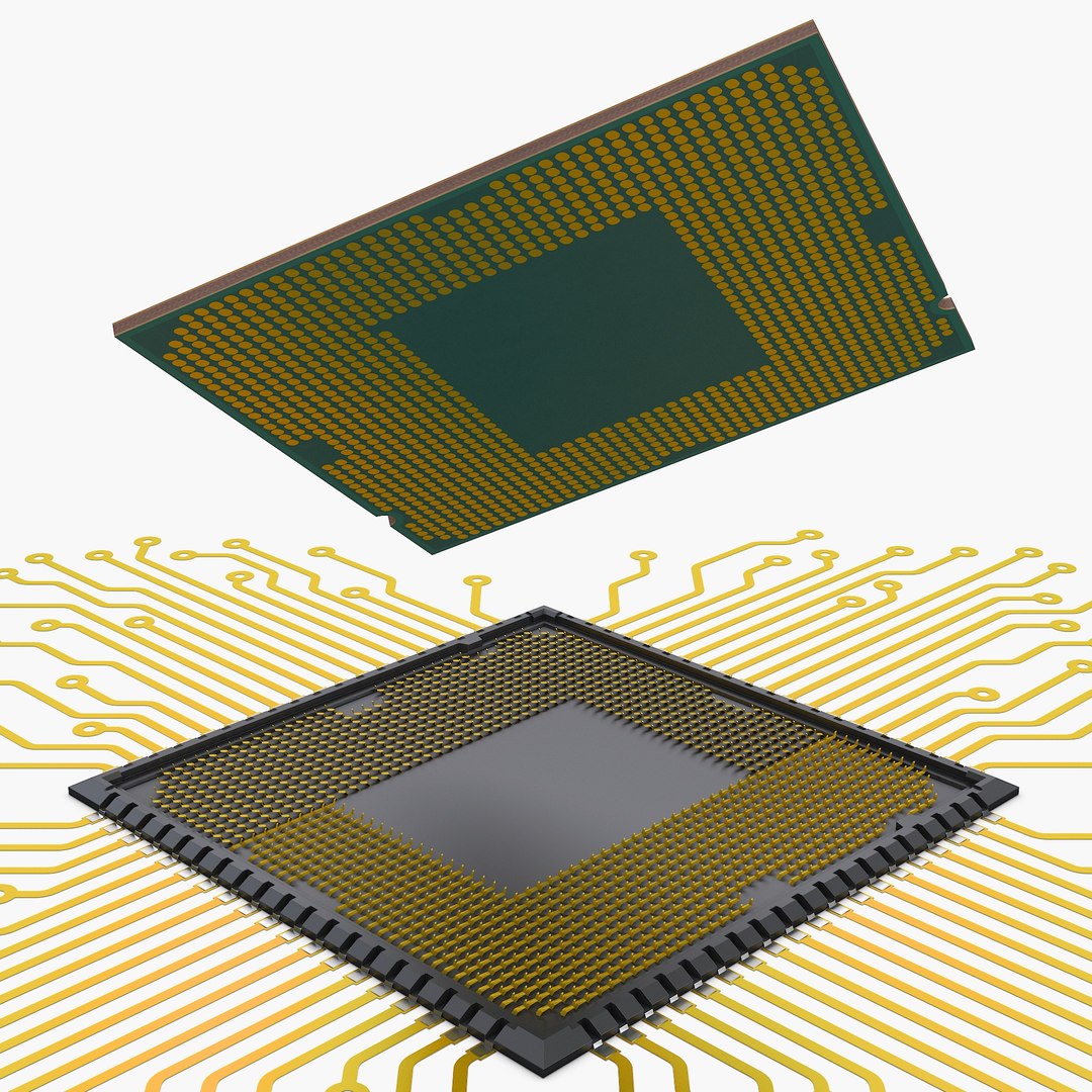 3D CPU Processor With Circuit Board Elements M1 - TurboSquid 2385227