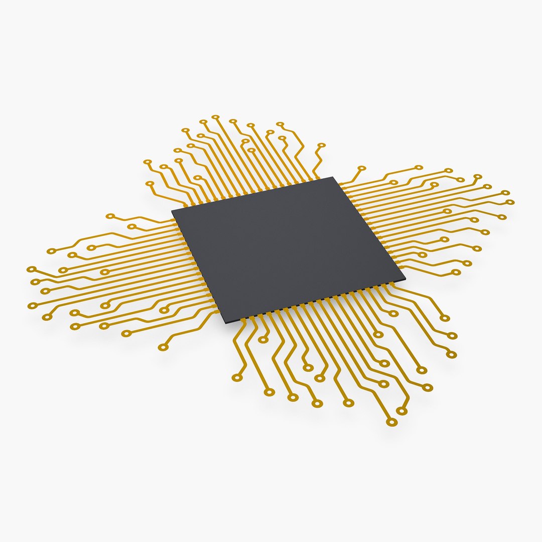 3D CPU Processor With Circuit Board Elements M1 - TurboSquid 2385227