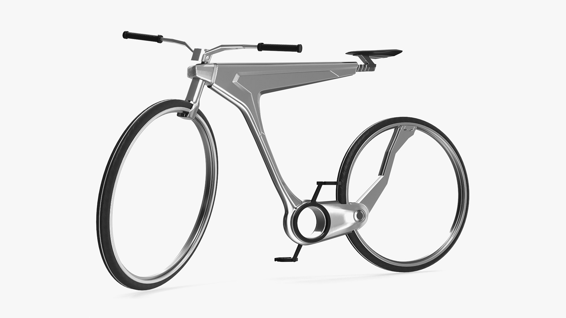 Futuristic Electric Bicycle Rigged for Cinema 4D 3D model preview