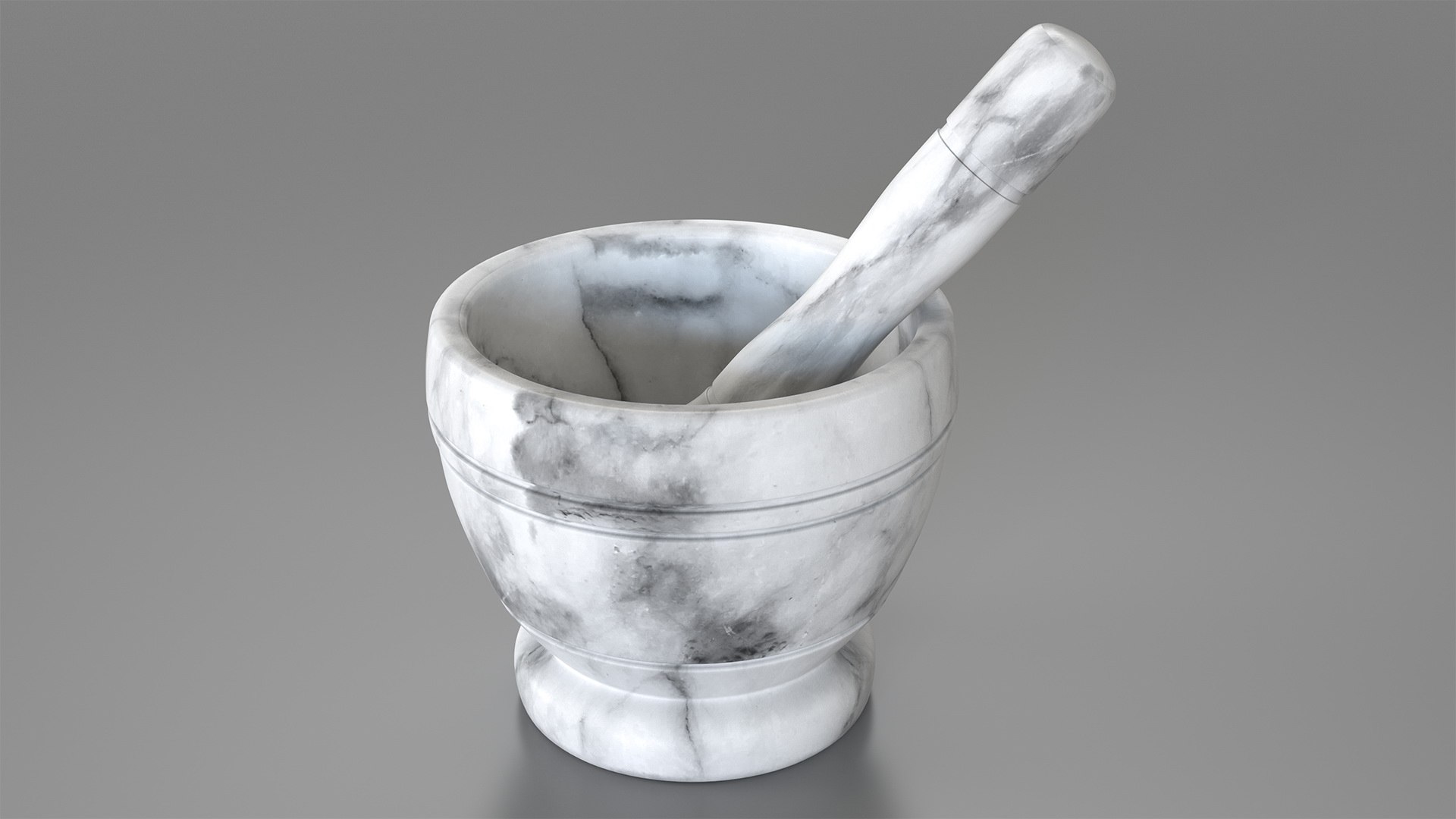 Marble Mortar and Pestle 3D model preview