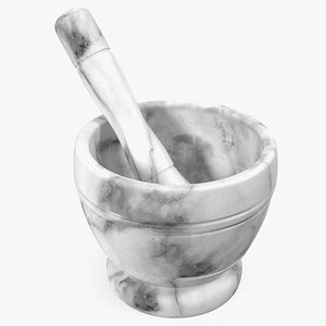 3D marble mortar pestle model