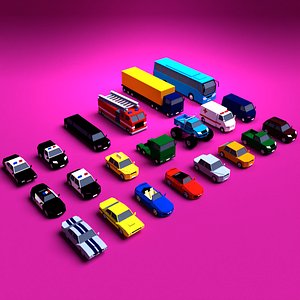 Free Low Poly Vehicles Pack 3D model