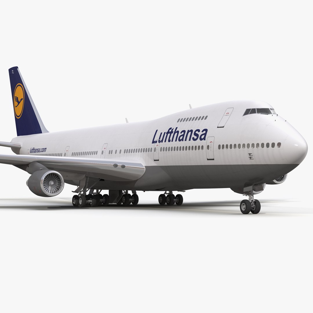 Boeing 747-200B Lufthansa 3D model preview