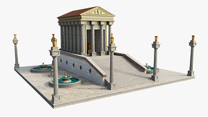 3D Ancient classic temple