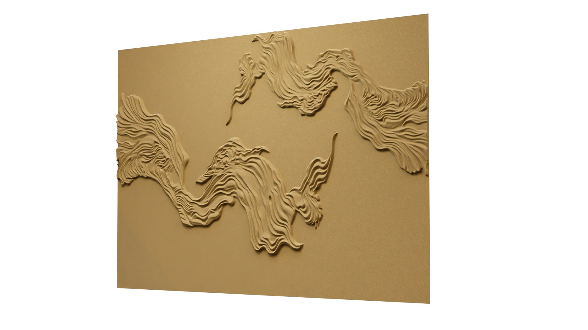 3D Modern Wavy Relief Panel Wall Decor Set STL Mural CNC 377 Model ...