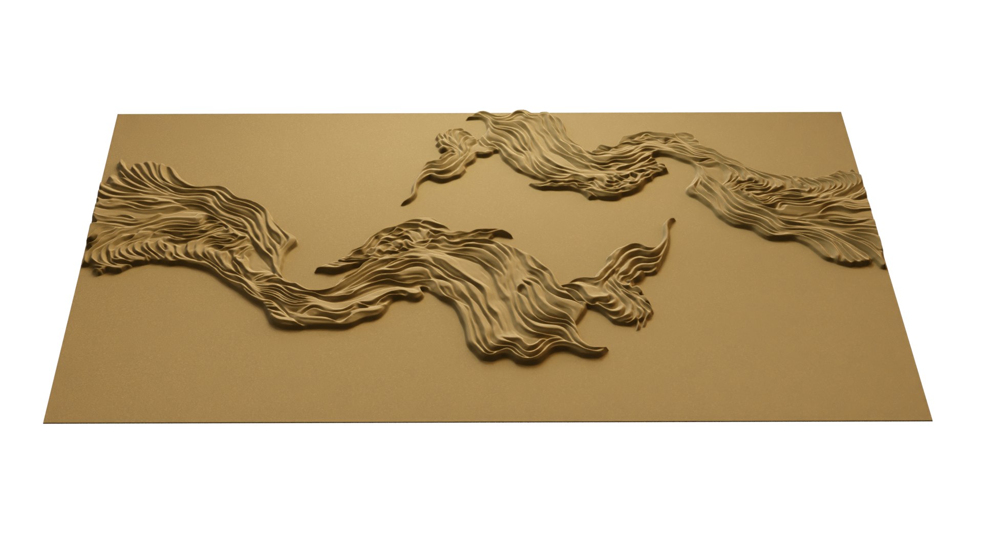 3D Modern Wavy Relief Panel Wall Decor Set STL Mural CNC 377 Model ...