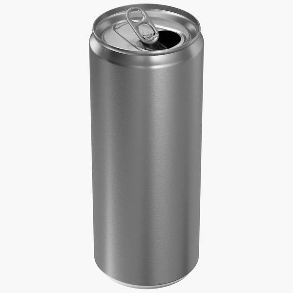 Opened Sleek Aluminum Can 330ML 3D