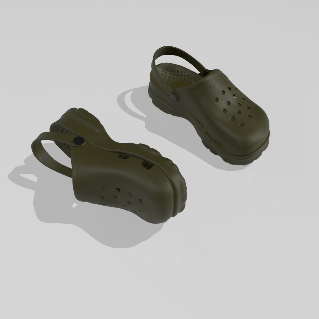 Clogs Sandal Grey 3D - TurboSquid 2190584