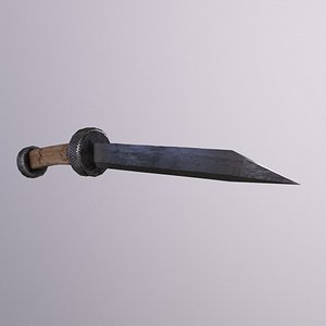 Medieval Knife Game Ready Low Poly 3D Model 3D model