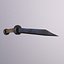 Modello 3D Low Poly pronto per il gioco del coltello medievale