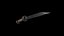 Modello 3D Low Poly pronto per il gioco del coltello medievale