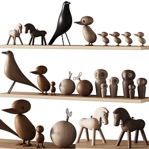 3D 369 nursery decoration 01 decorative wooden toys set 01