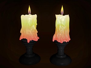 3D candle sculptures burning old model