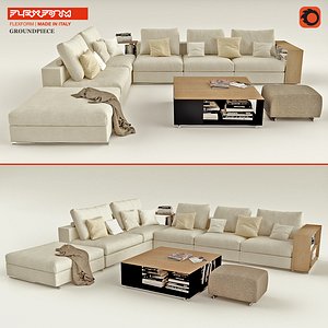 3d model sofa flexform groundpiece