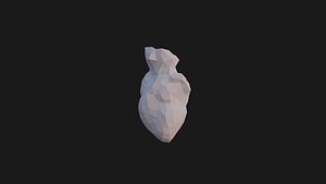 Origami human heart unfolding growing animation