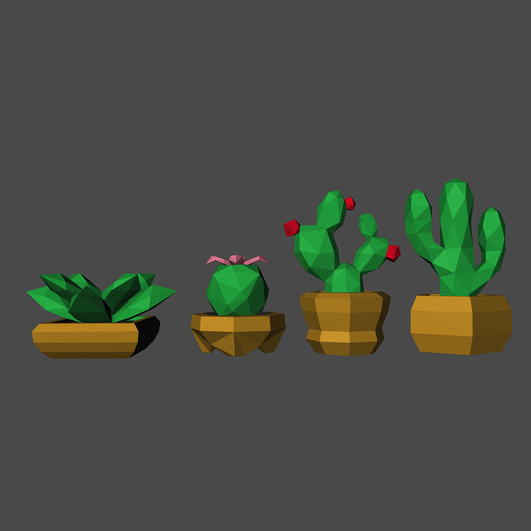 CACTUS Low Poly 3D Papercraf 3D 3D Model - TurboSquid 1781610