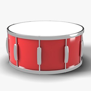 Snare Drum 14 Inch with Red Wrap and Chrome Lugs - Metal Band Prop