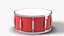 Rullante da 14 pollici con rivestimento rosso e tiranti cromati - Accessorio per gruppi metal