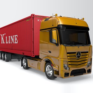 mercedes benz actros yellow 3D model