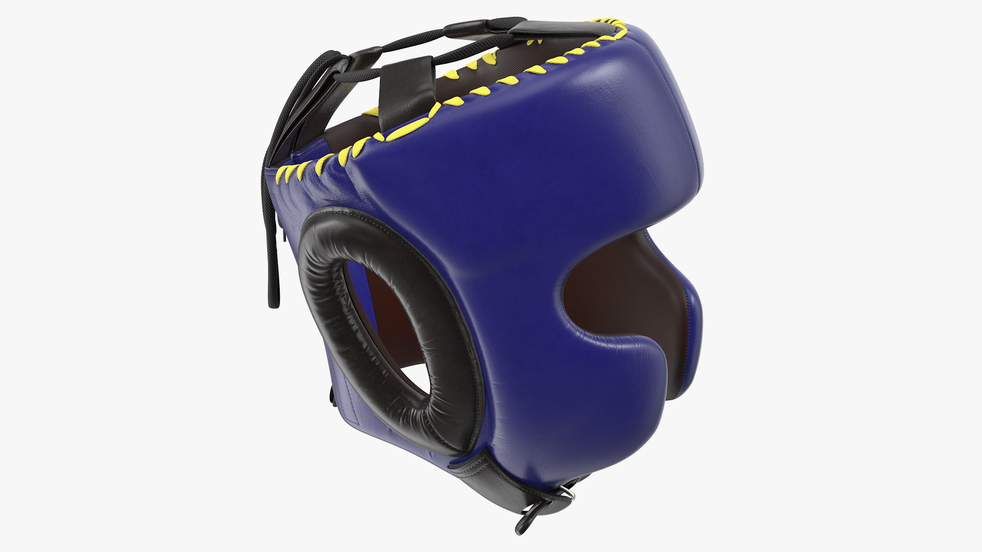Boxing Headgear with Cheek Protection Blue 3D model preview