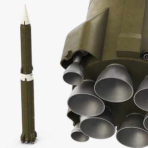 3D model Cold War Ballistic Missile Rocket