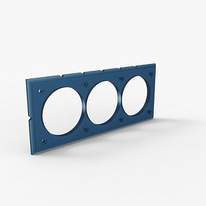 Circle cutting template for plasterboard assembly 3x68mm Center distance 71mm 3D model