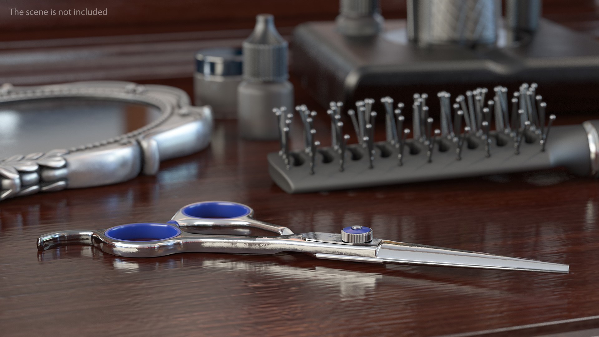 Professional Barber Straight Edge Scissors 3D model preview