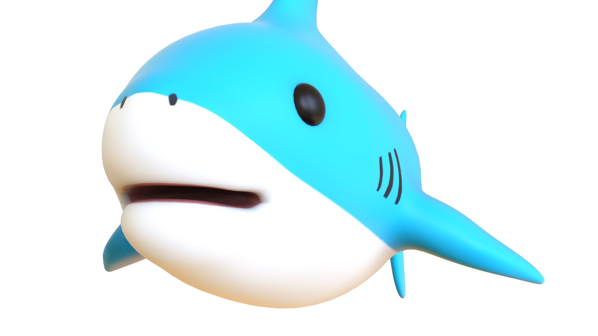 3D Cartoon Little Shark 3D Model - High-Quality Animated Character ...