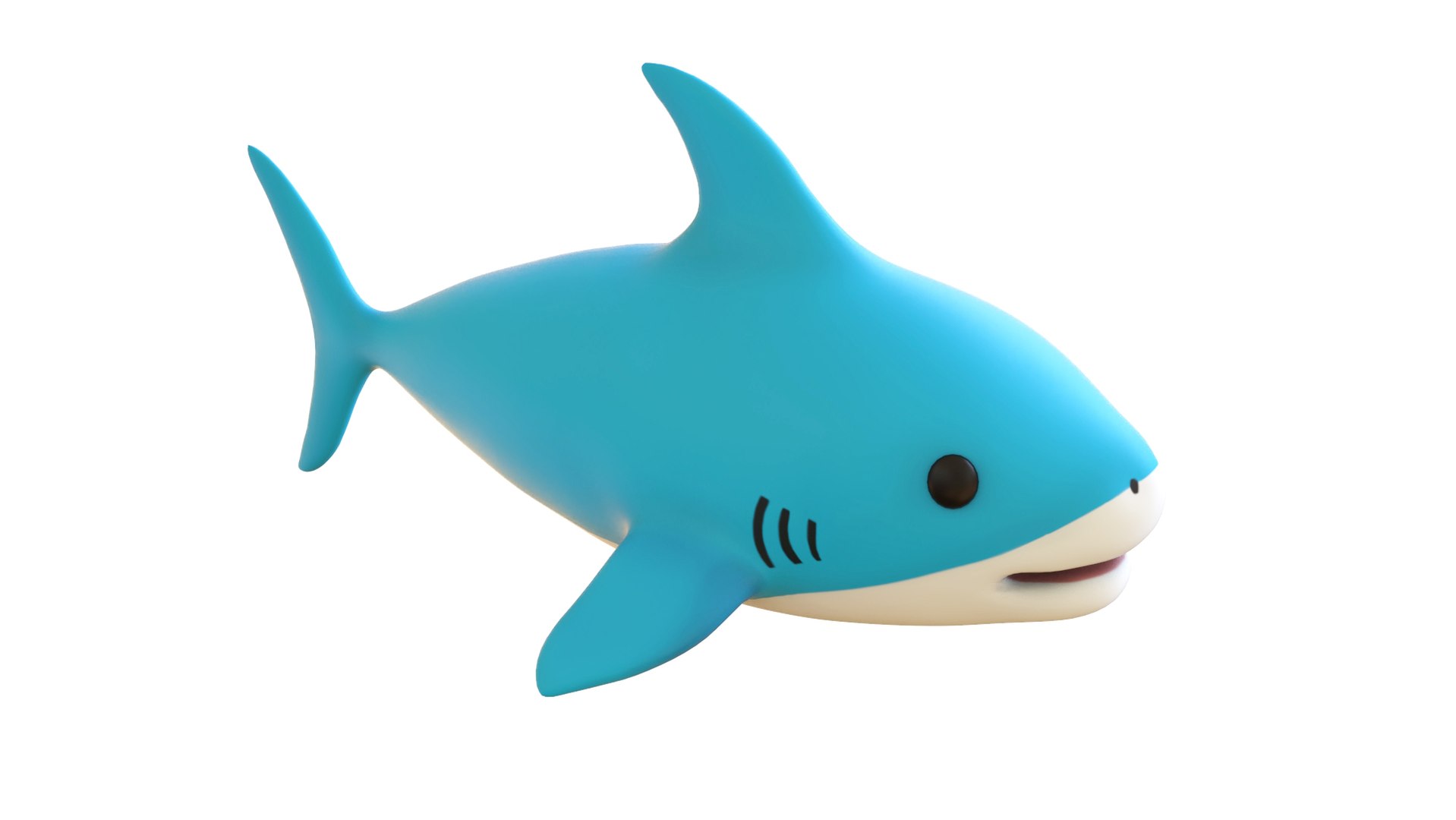 3D Cartoon Little Shark 3D Model - High-Quality Animated Character ...