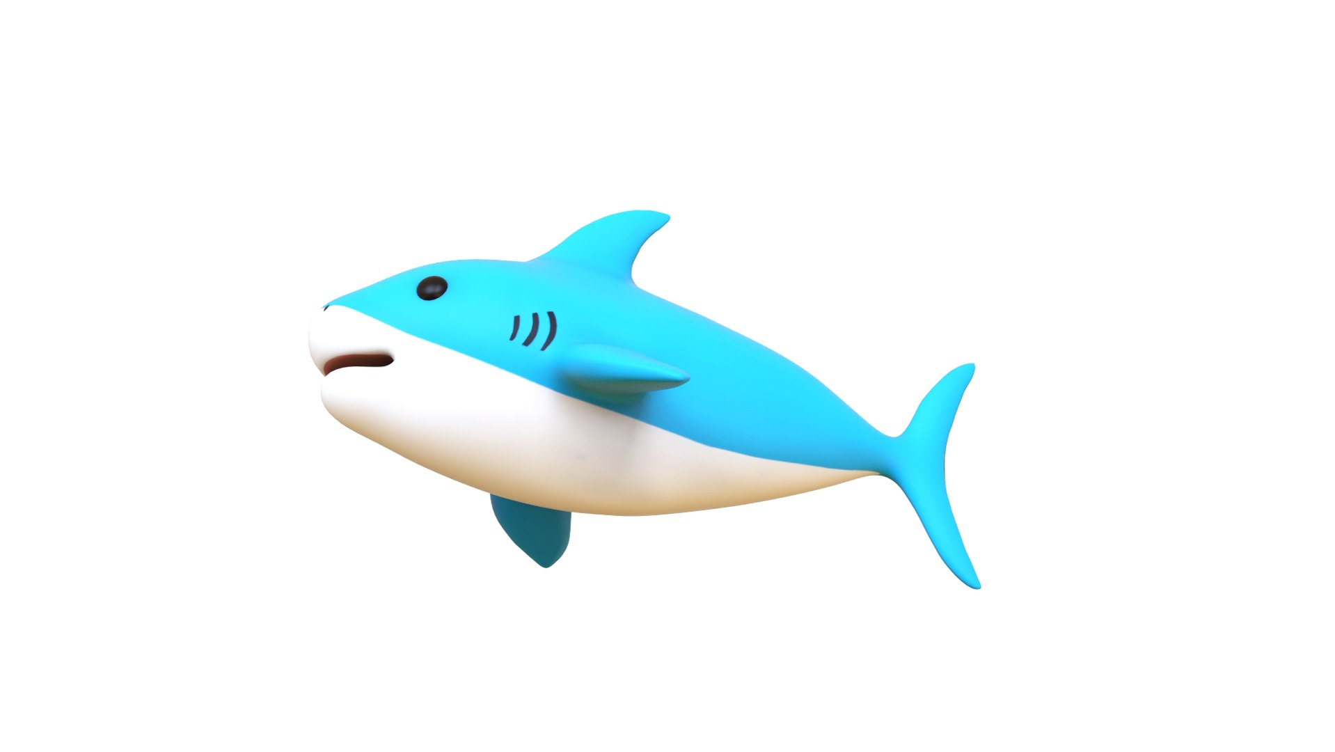 3D Cartoon Little Shark 3D Model - High-Quality Animated Character ...