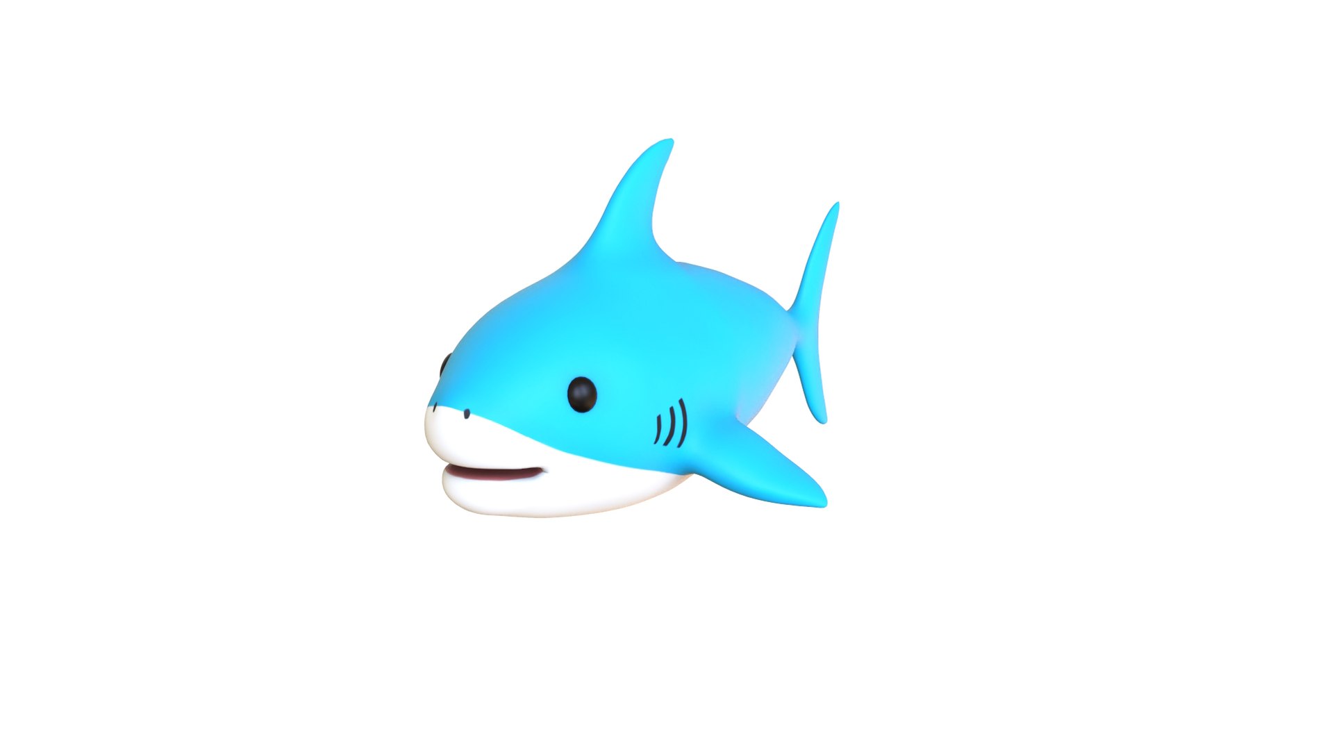 3D Cartoon Little Shark 3D Model - High-Quality Animated Character ...