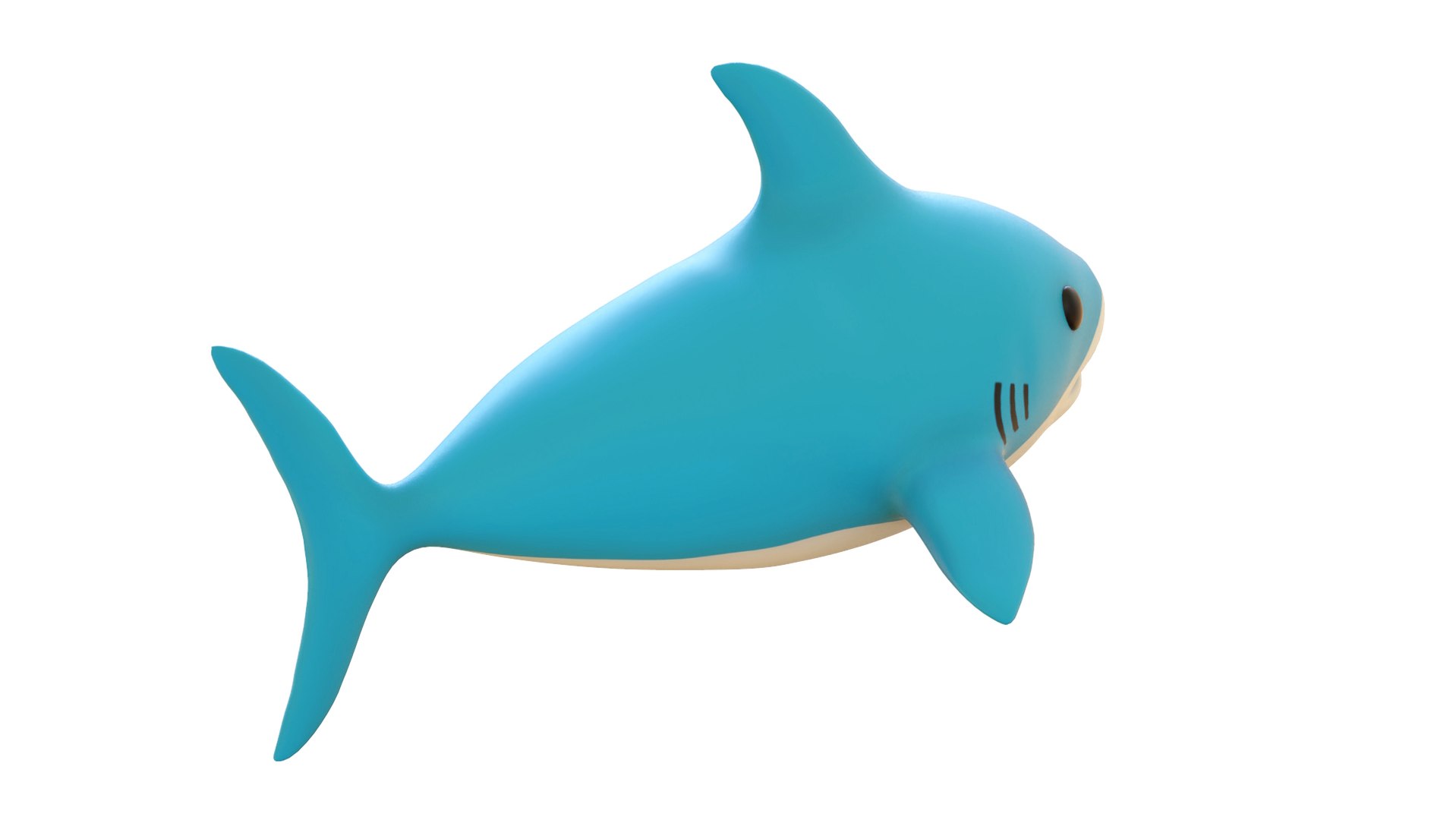 3D Cartoon Little Shark 3D Model - High-Quality Animated Character ...