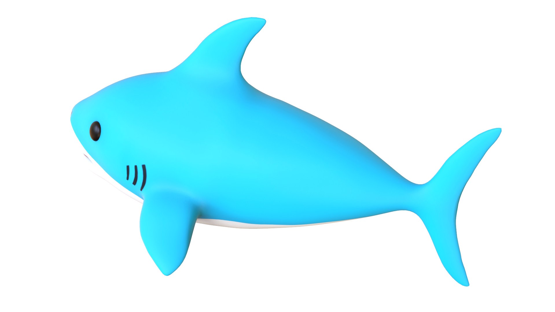 3D Cartoon Little Shark 3D Model - High-Quality Animated Character ...