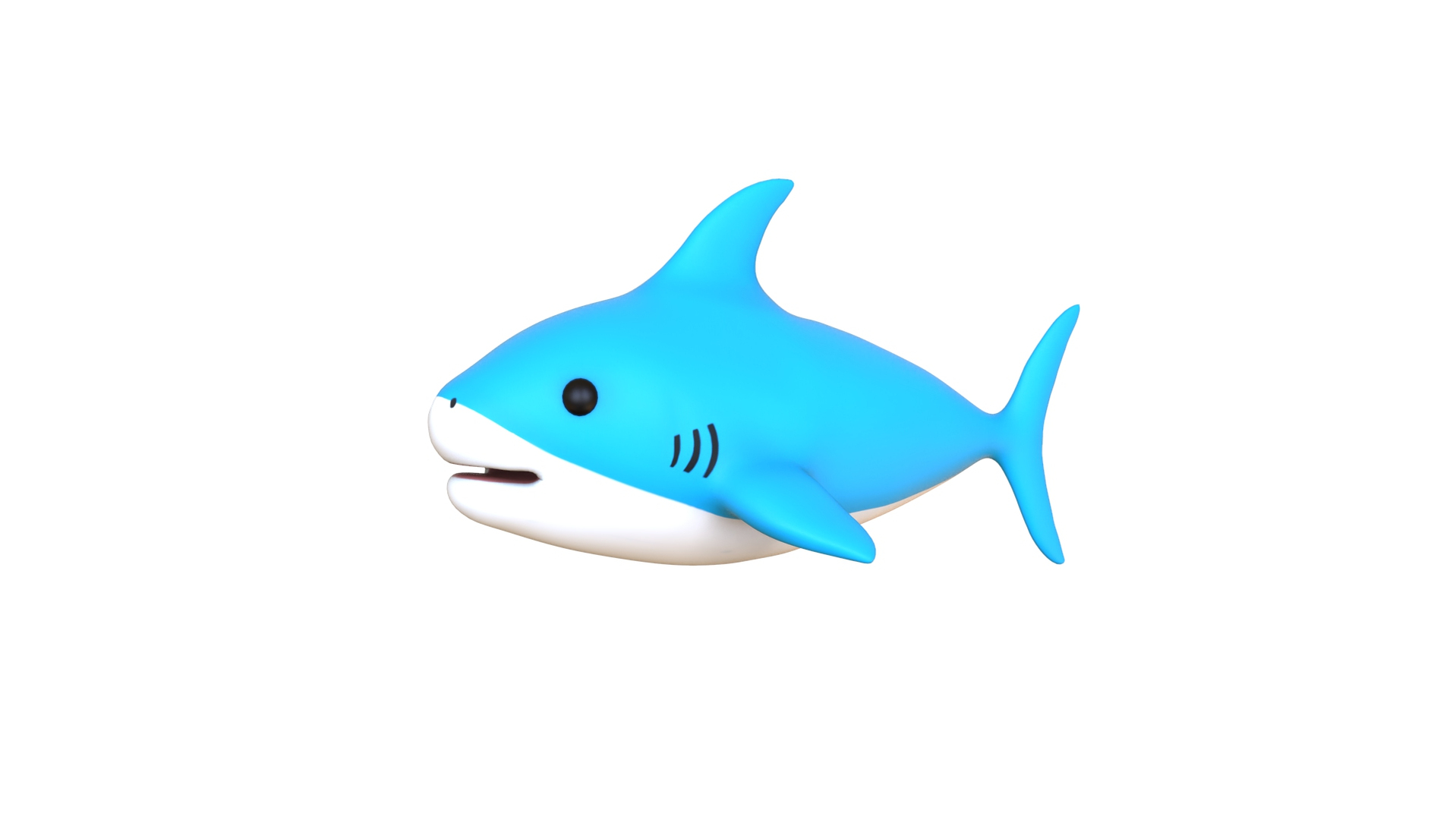 3D Cartoon Little Shark 3D Model - High-Quality Animated Character ...