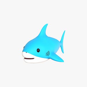 3D Cartoon Little Shark 3D Model - High-Quality Animated Character model