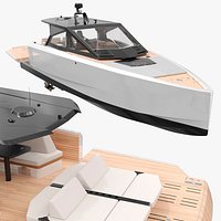 Performance Motor Yacht White Rigged