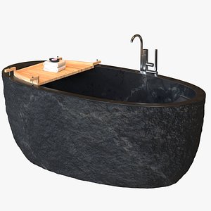 NAGA STONE BATH WITH WILD EDGE BATI BALI