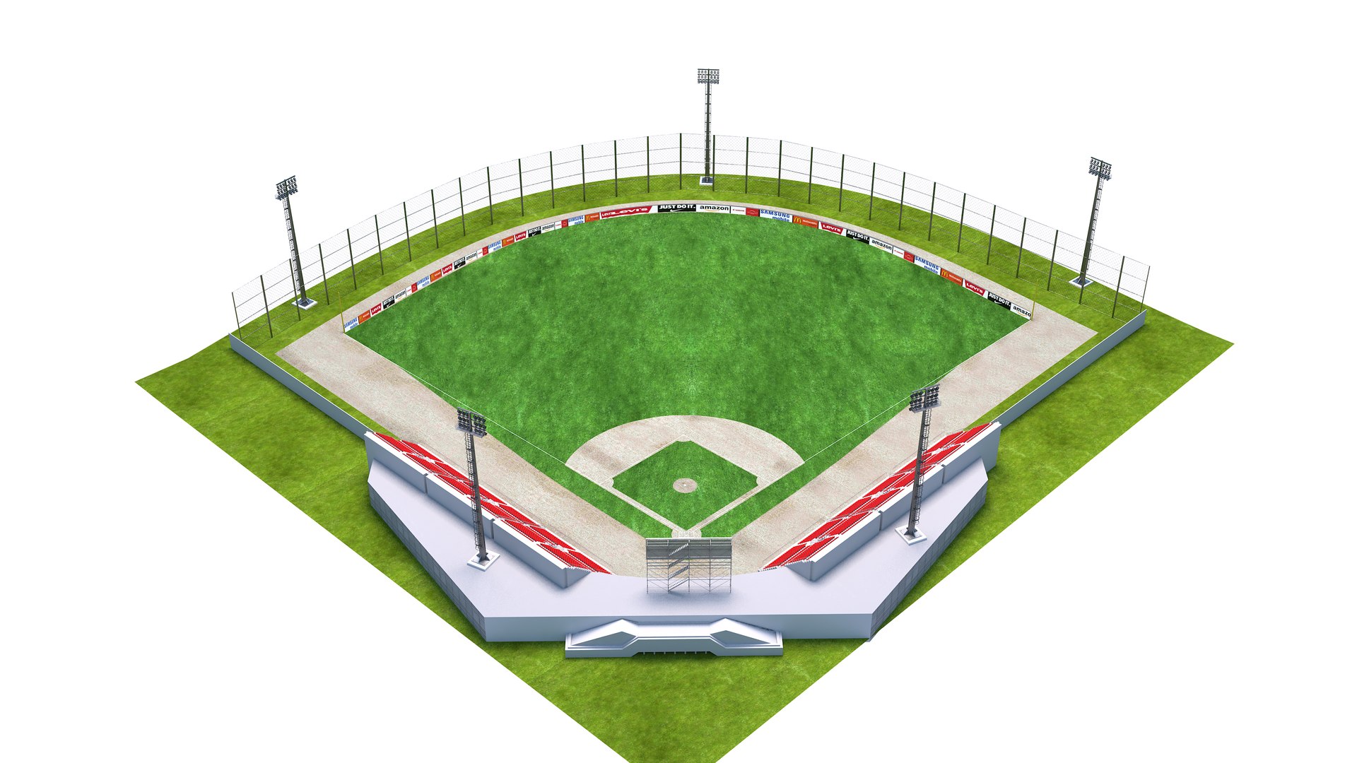 Baseball base stadium 3D model - TurboSquid 1610279