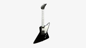 3D Electric Guitar F03 Black - Music Instrument Design