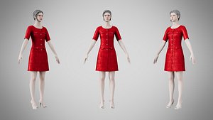 Dress 37 Ruby Velvet With Design