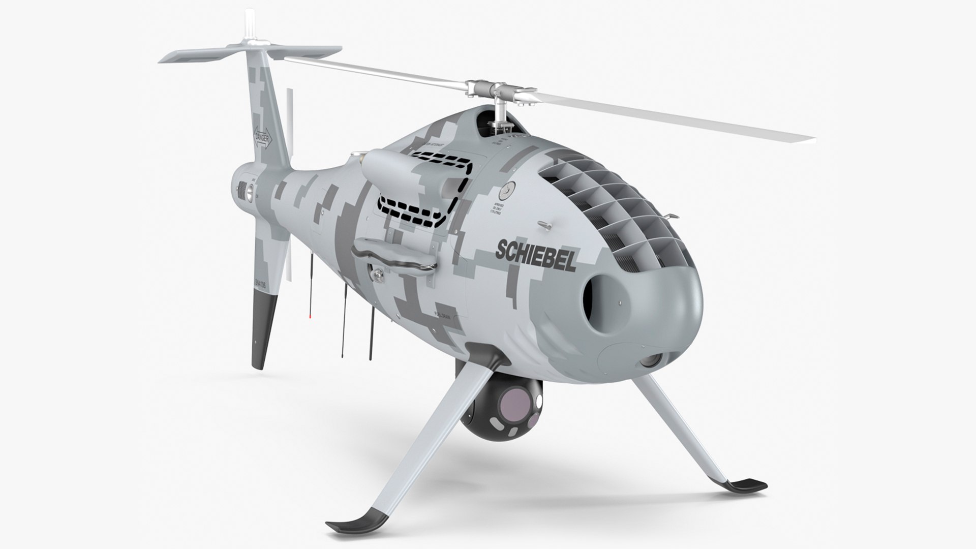 Schiebel Camcopter S100 UAV Finnish Coast Guard Rigged 3D model preview