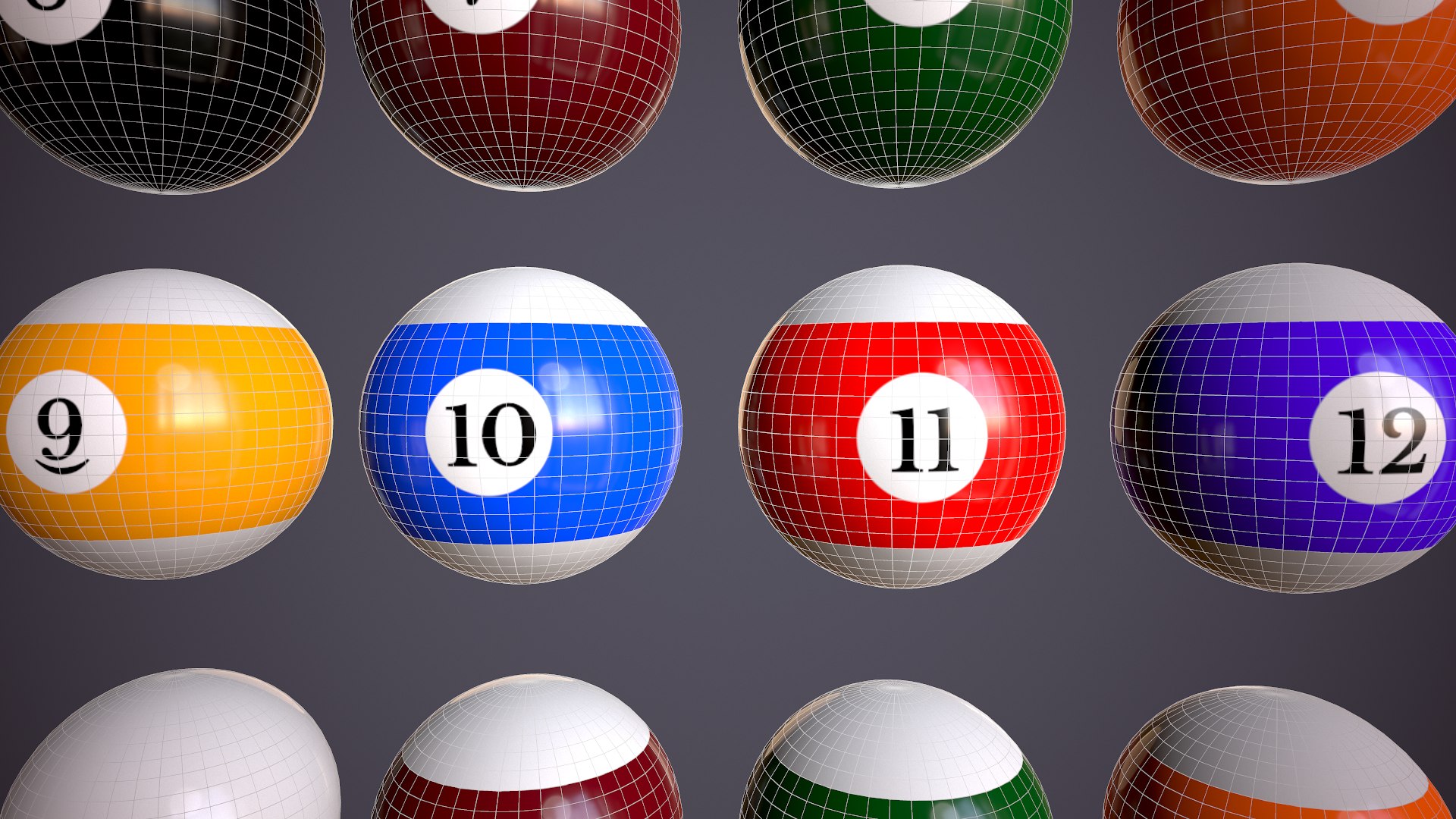 3D Billiard Balls Model TurboSquid 1970772