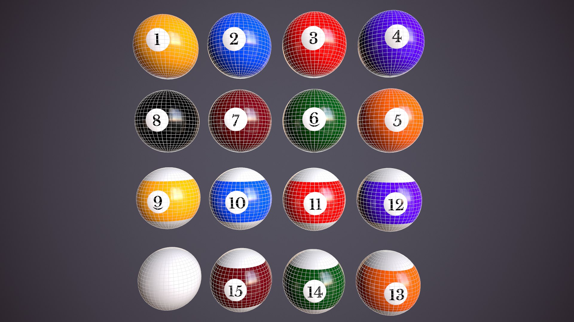 3D Billiard Balls Model TurboSquid 1970772